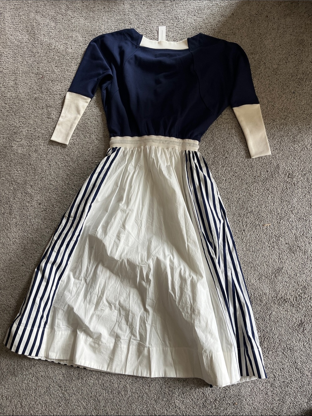 Anthropologie NWT fresh produce Navy and White Striped Maxi Skirt - Picture 6 of 6